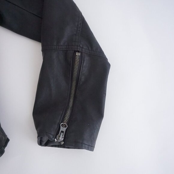 Free People We The Free Rebel Black Faux Leather Zip Moto Biker Jacket Xl - Picture 5 of 16